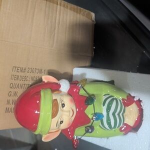 New Mr Christmas Light Up Ceramic Elf
